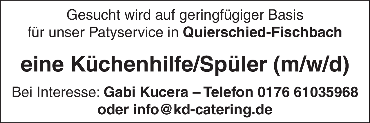 Küchenhilfe/Spüler (m/w/d)
