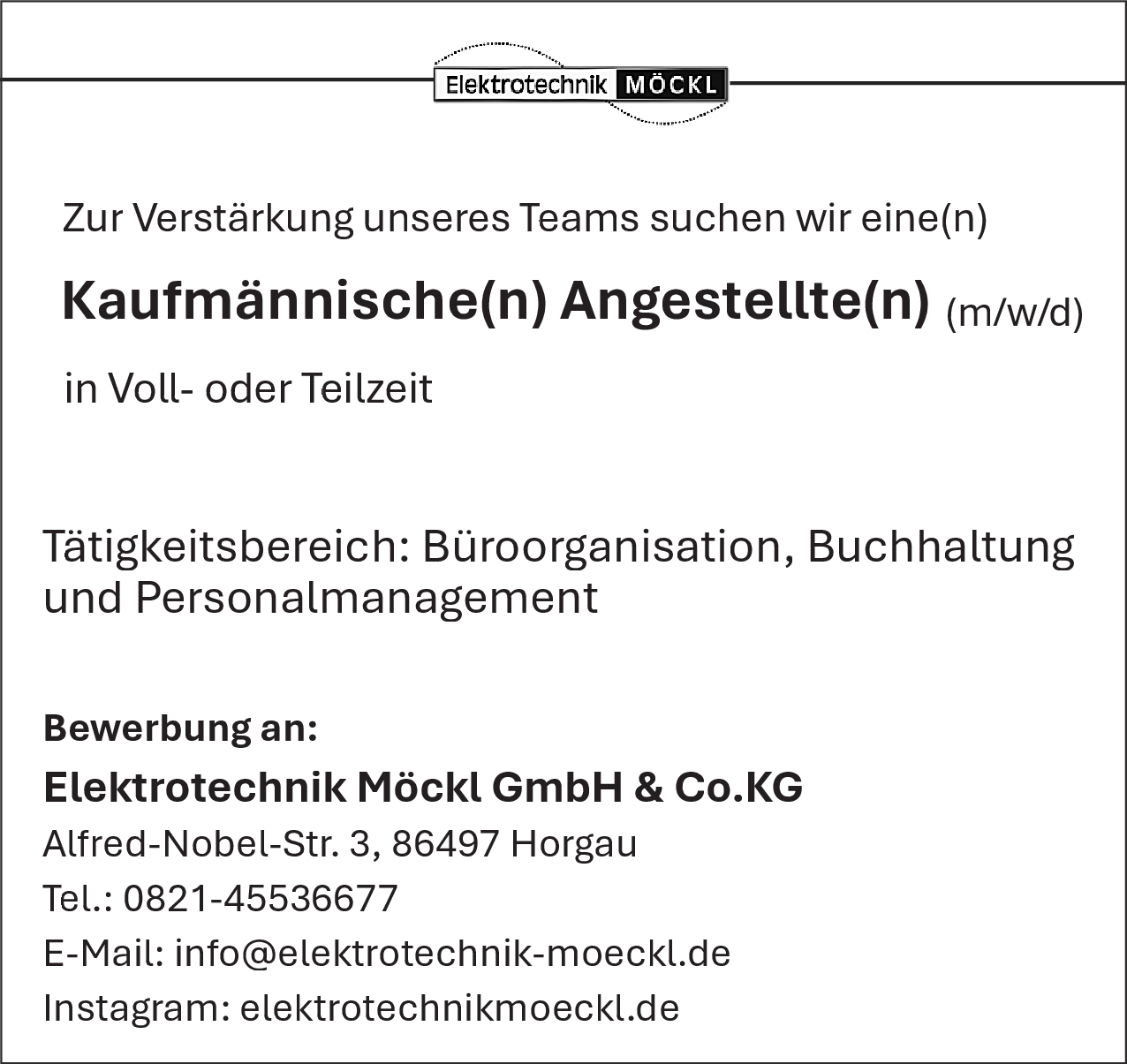 Kaufmännische(r) Angestellte(r) (m/w/d)