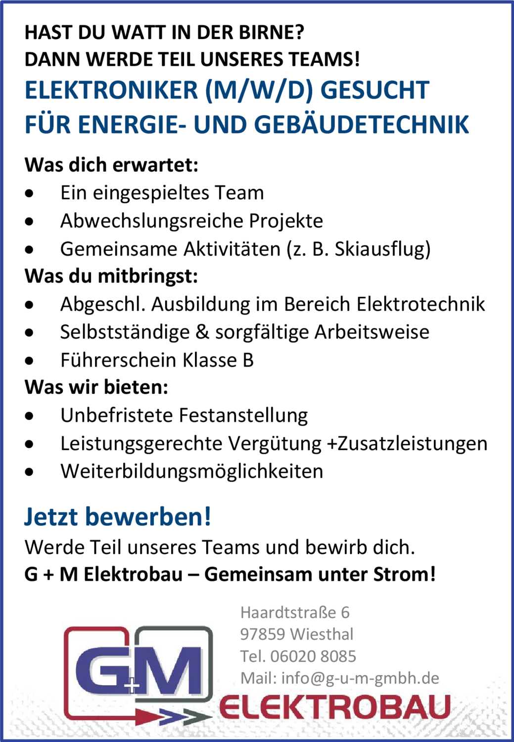 Elektroniker (m/w/d)