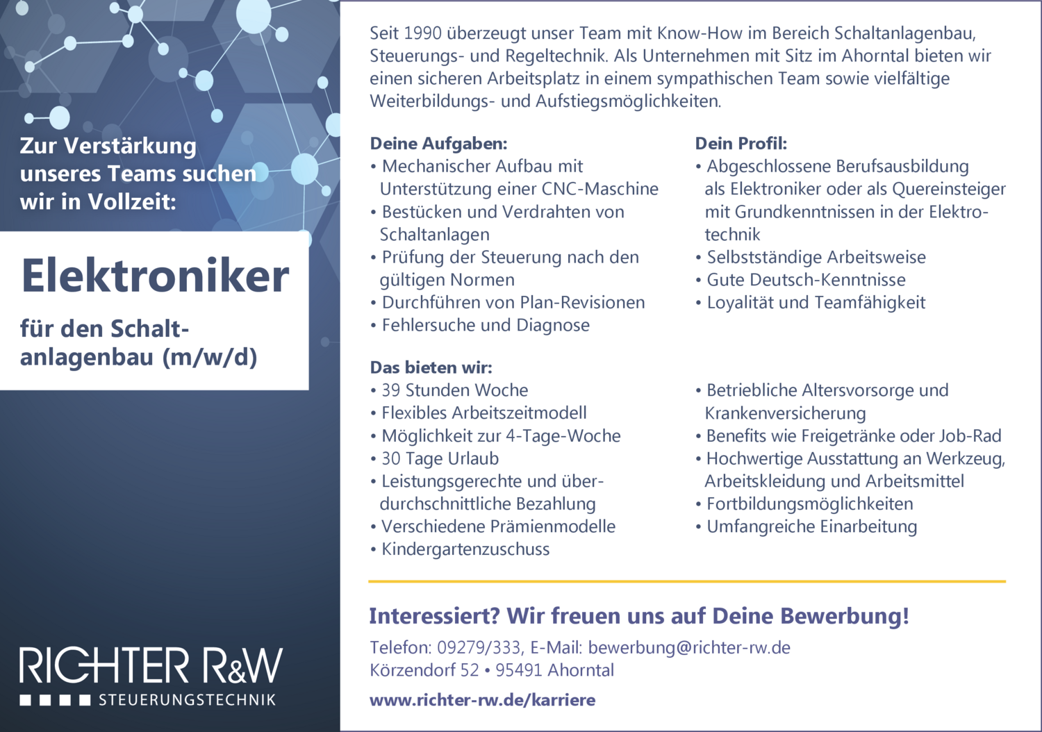 Elektroniker für den Schaltanlagenbau (m/w/d)