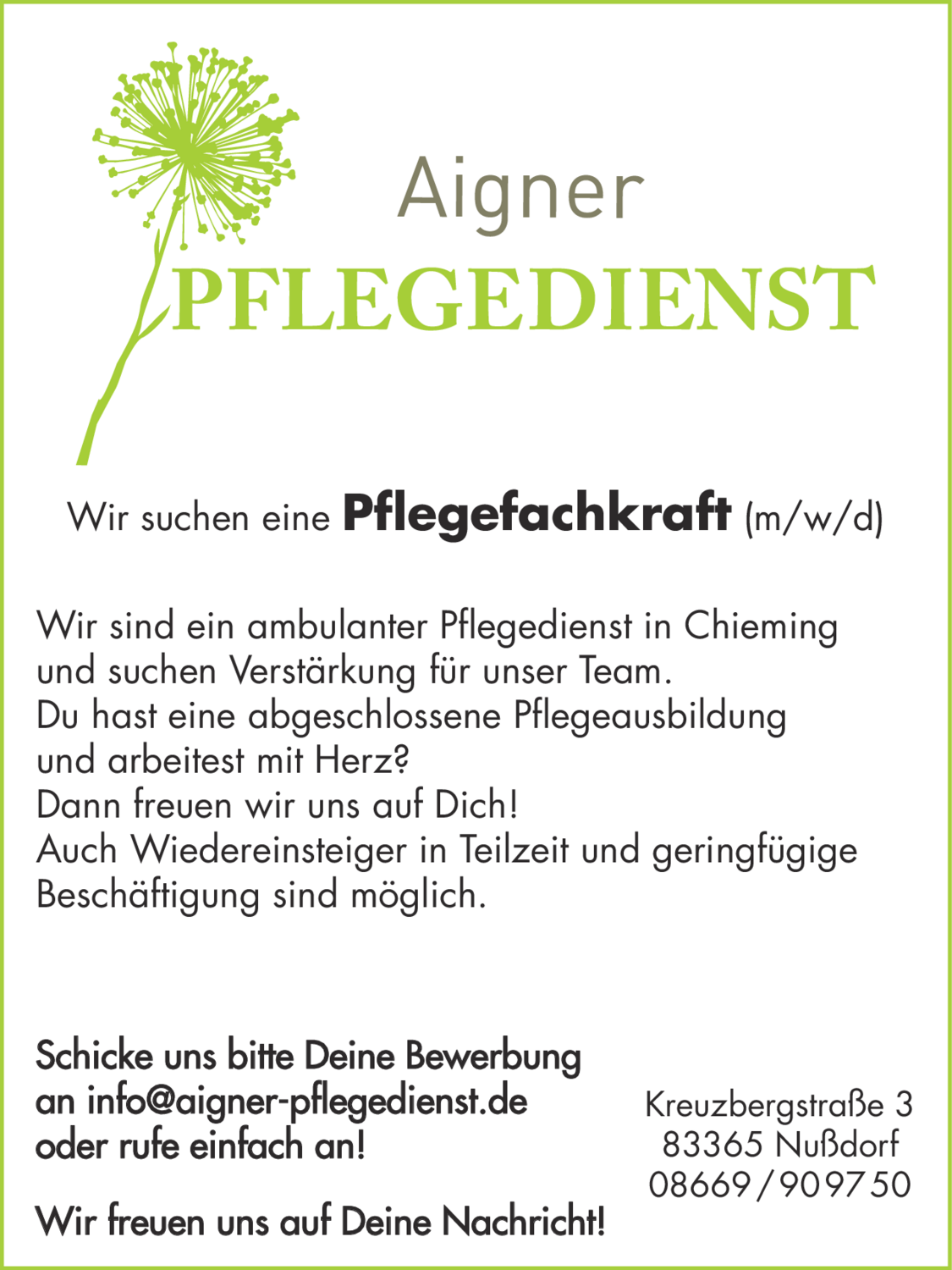 Pflegefachkraft (m/w/d)