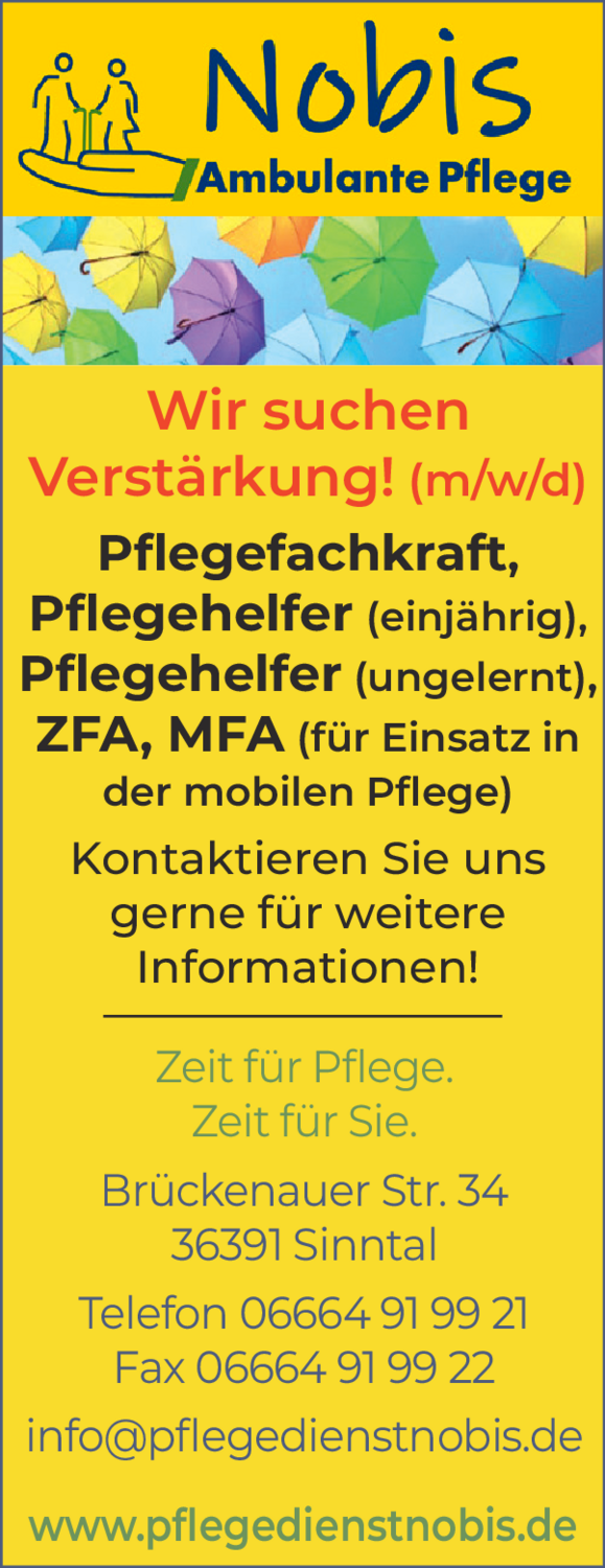 ZFA (m/w/d) für Einsatz in der mobilen Pflege