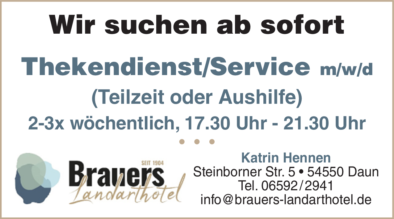 Thekendienst/Service (m/w/d)