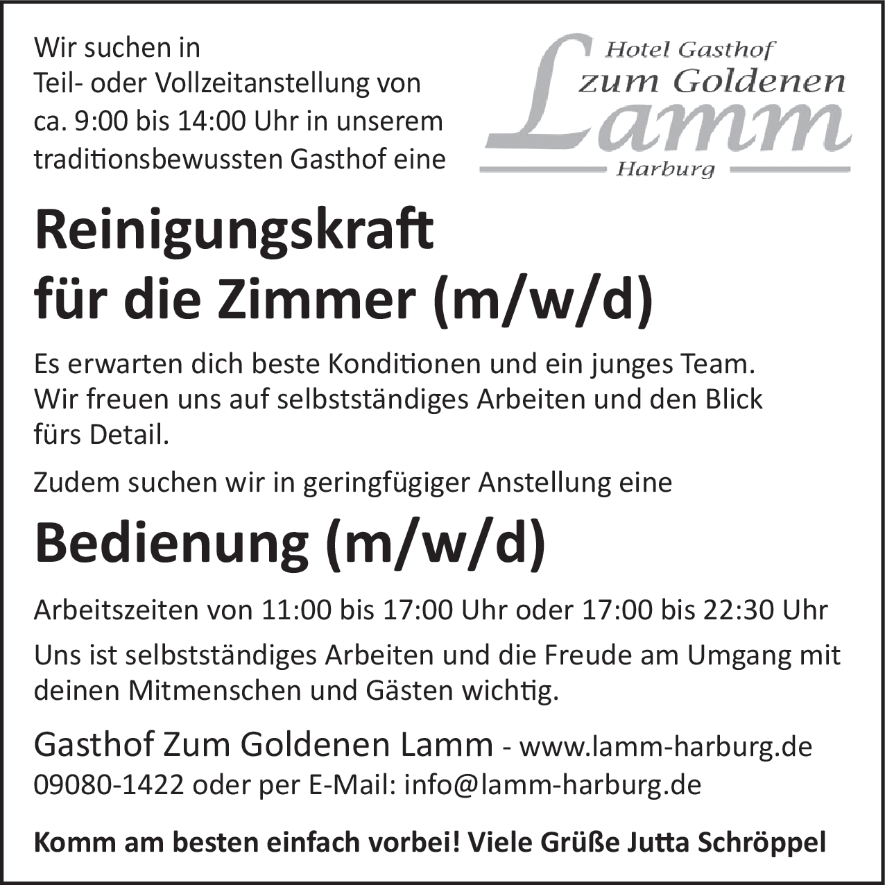 Bedienung (m/w/d)