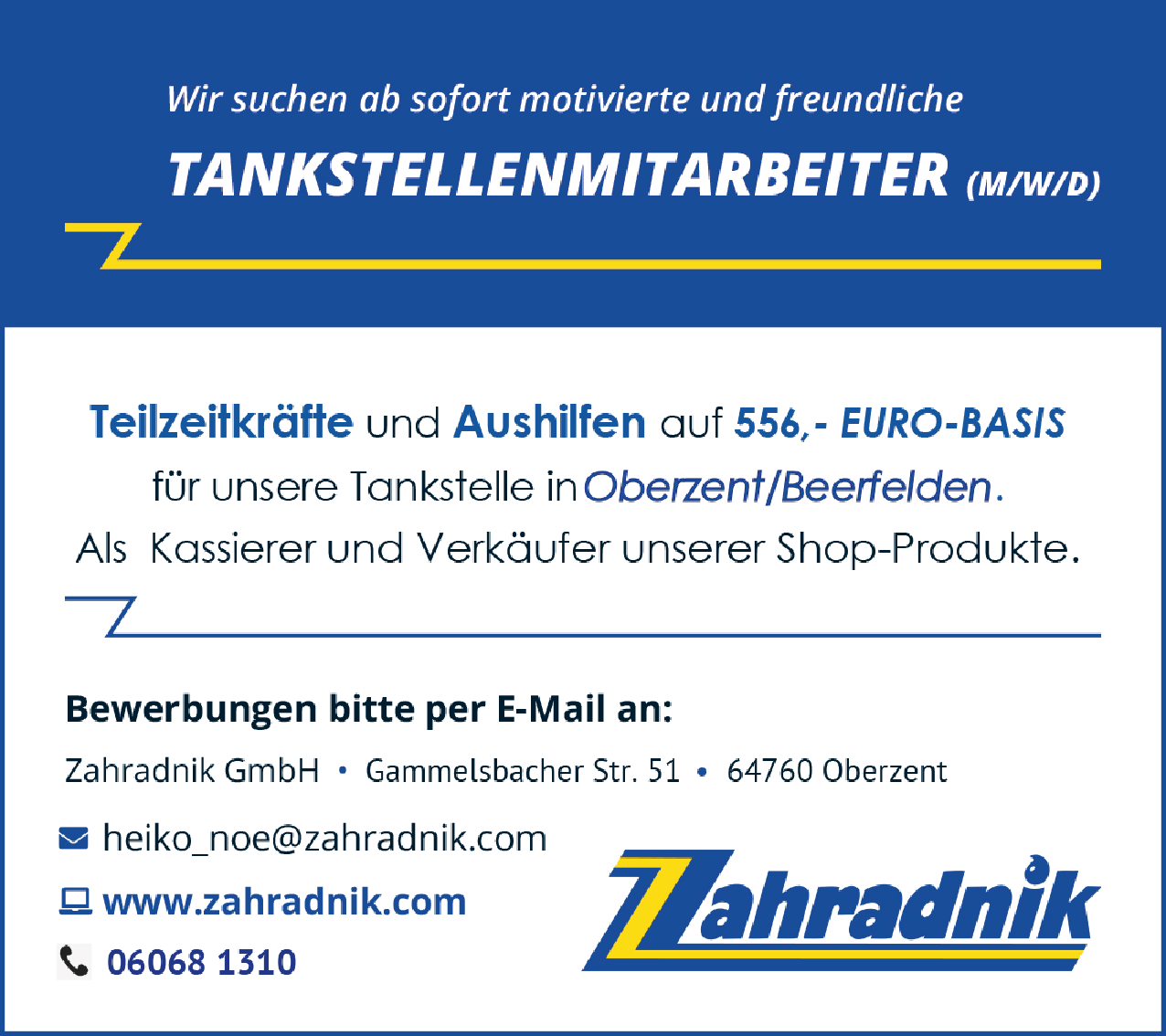 Tankstellenmitarbeiter (m/w/d)