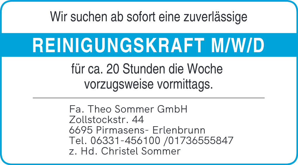 Reinigungskraft (m/w/d)