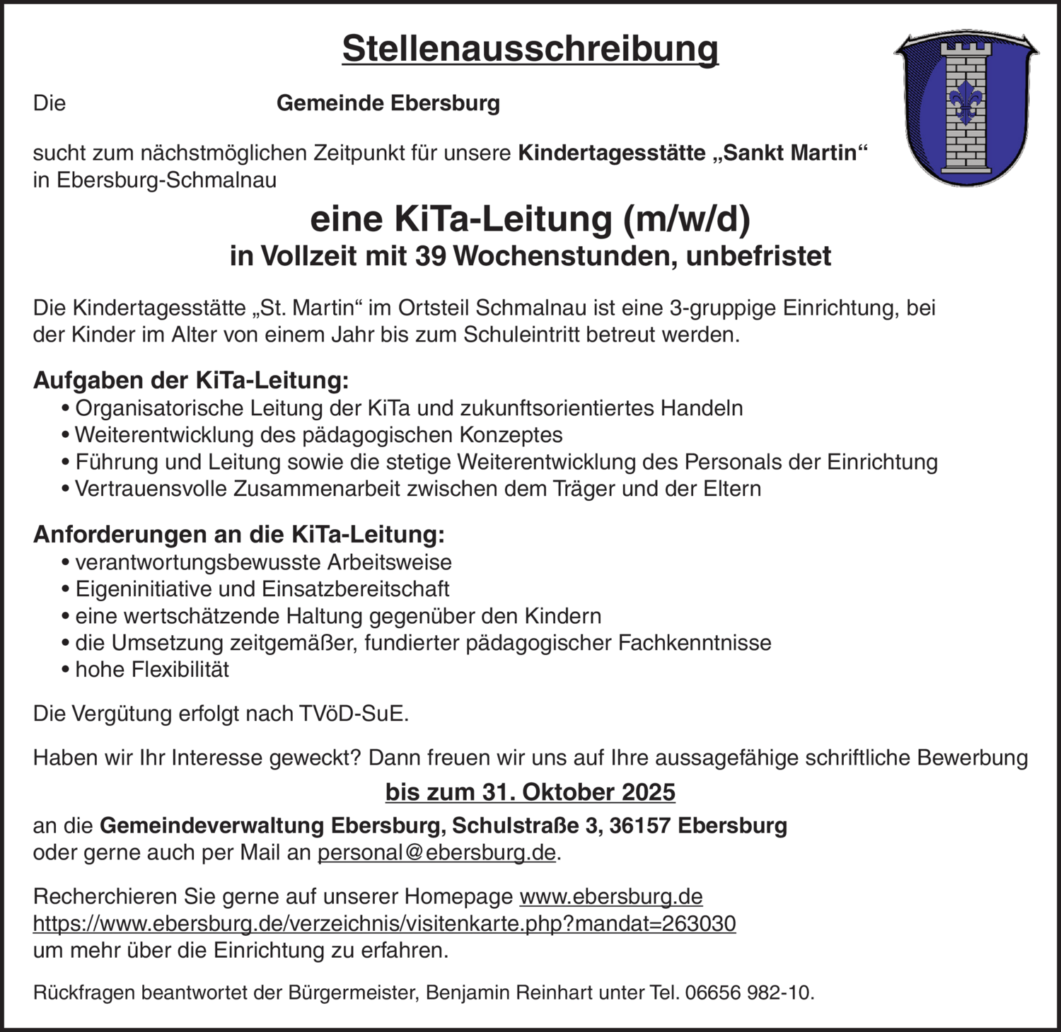 KiTa-Leitung (m/w/d)