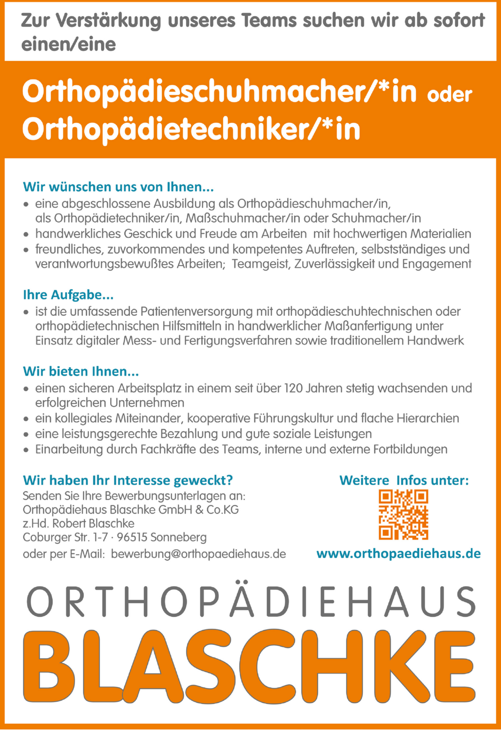 Orthopädieschuhmacher/in (m/w/d)