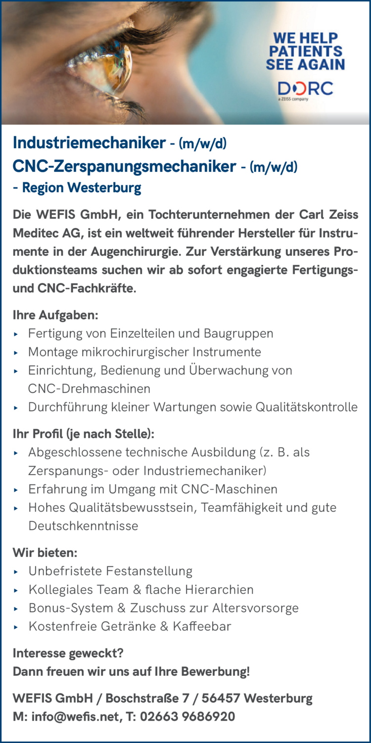 CNC-Zerspanungsmechaniker (m/w/d)