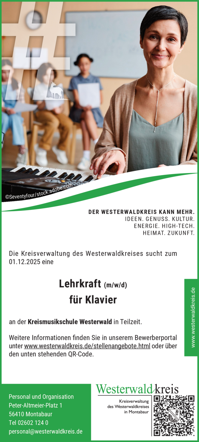 Lehrkraft (m/w/d) für Klavier