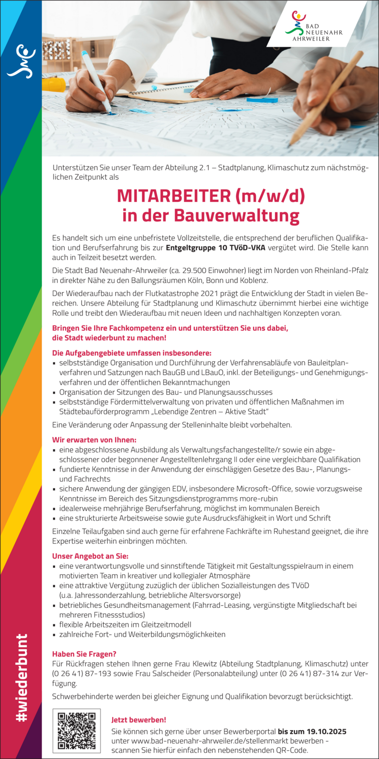 Mitarbeiter (m/w/d) in der Bauverwaltung