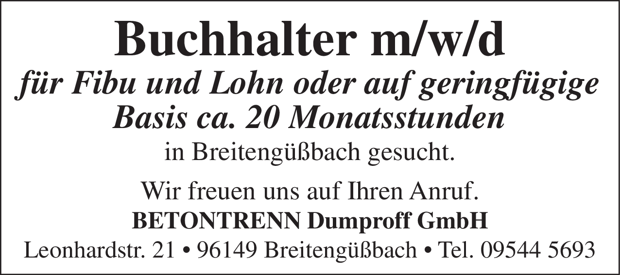 Buchhalter (m/w/d)