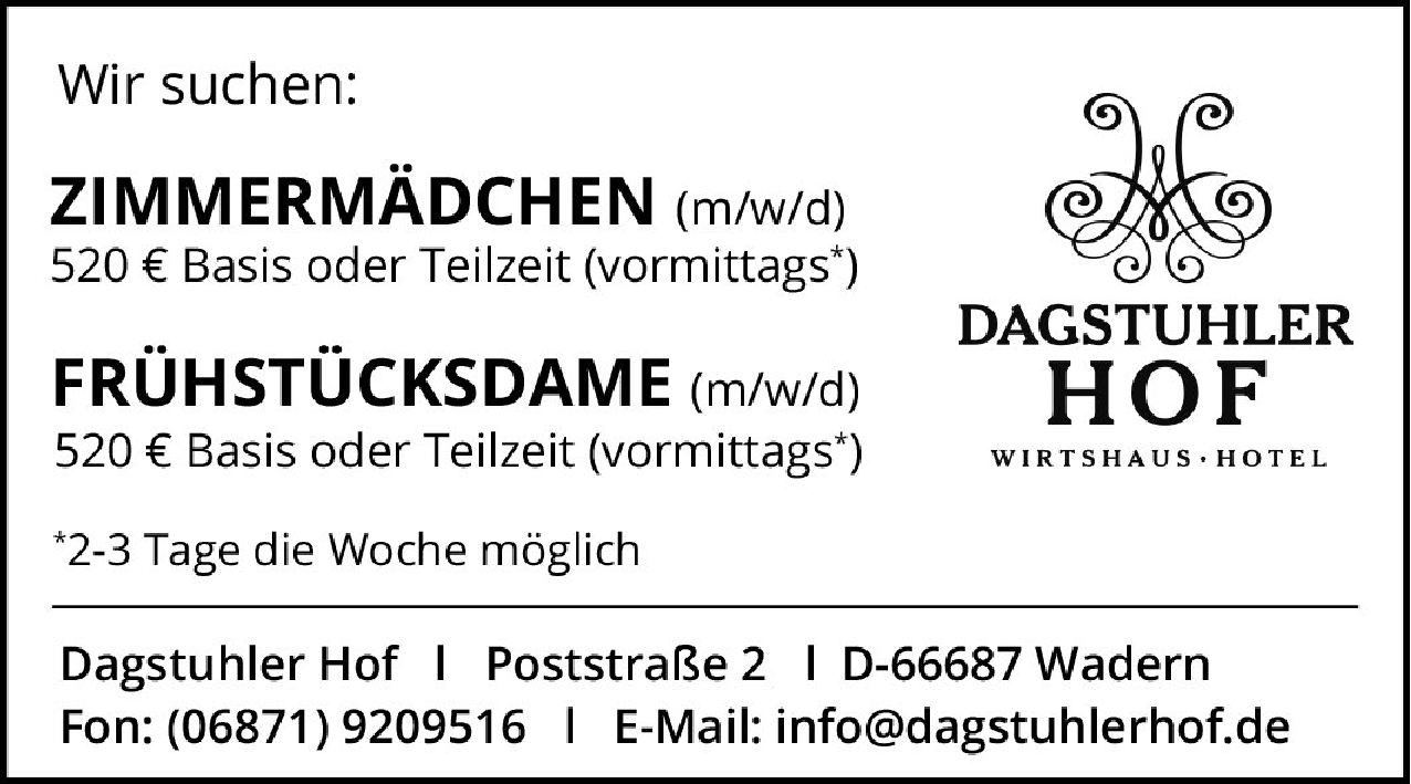 Frühstücksdame (m/w/d)