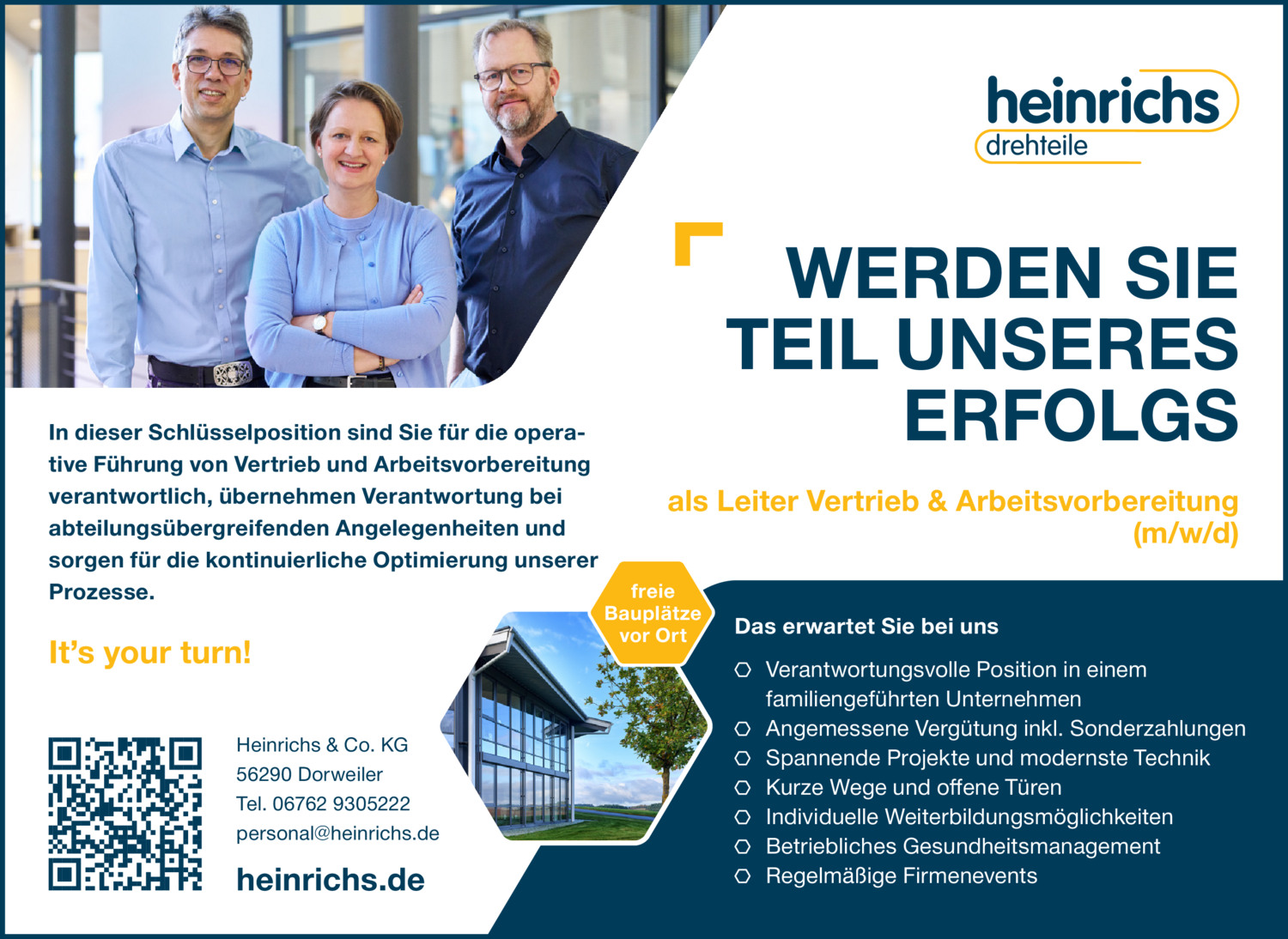 Leiter Vertrieb & Arbeitsvorbereitung (m/w/d)