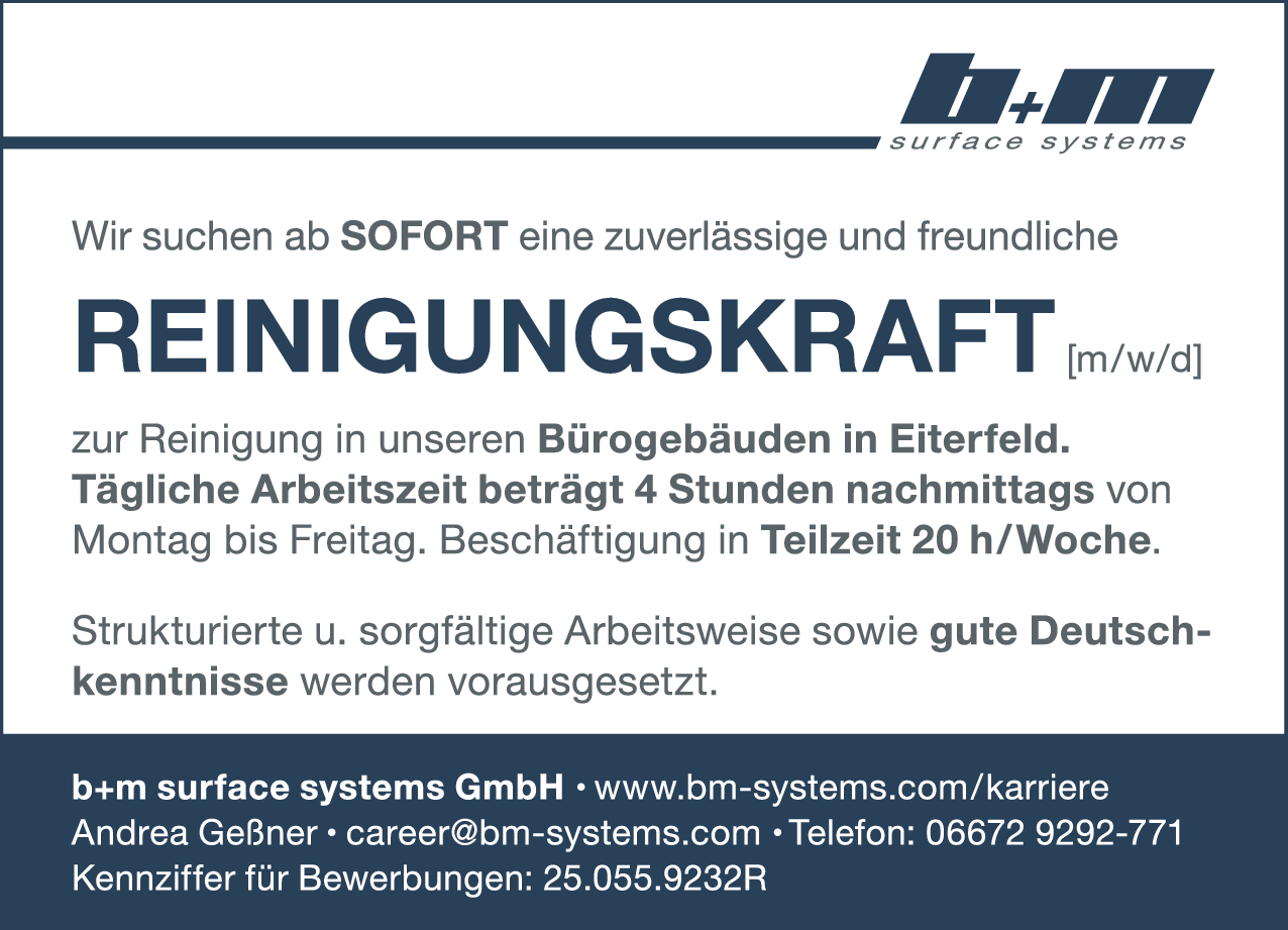 Reinigungskraft (m/w/d)