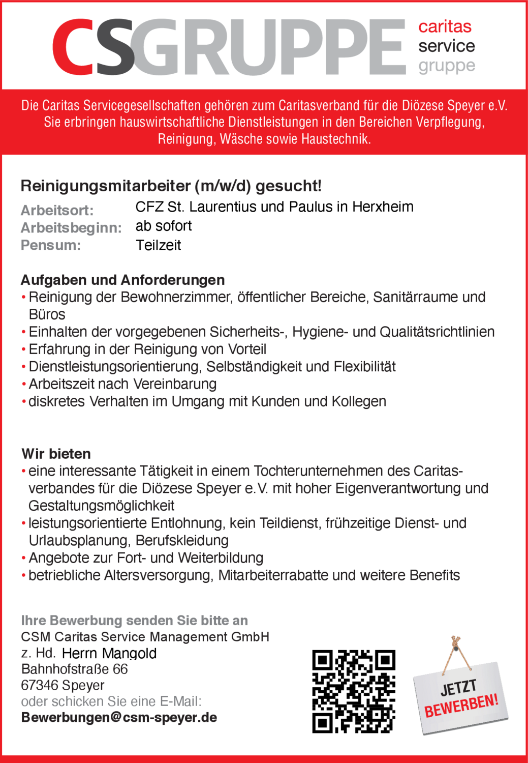 Reinigungsmitarbeiter (m/w/d)