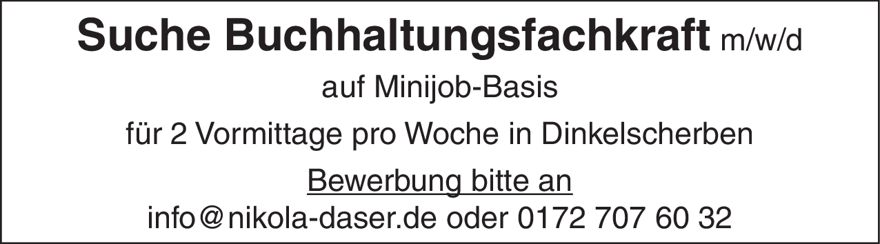 Buchhaltungsfachkraft (m/w/d)