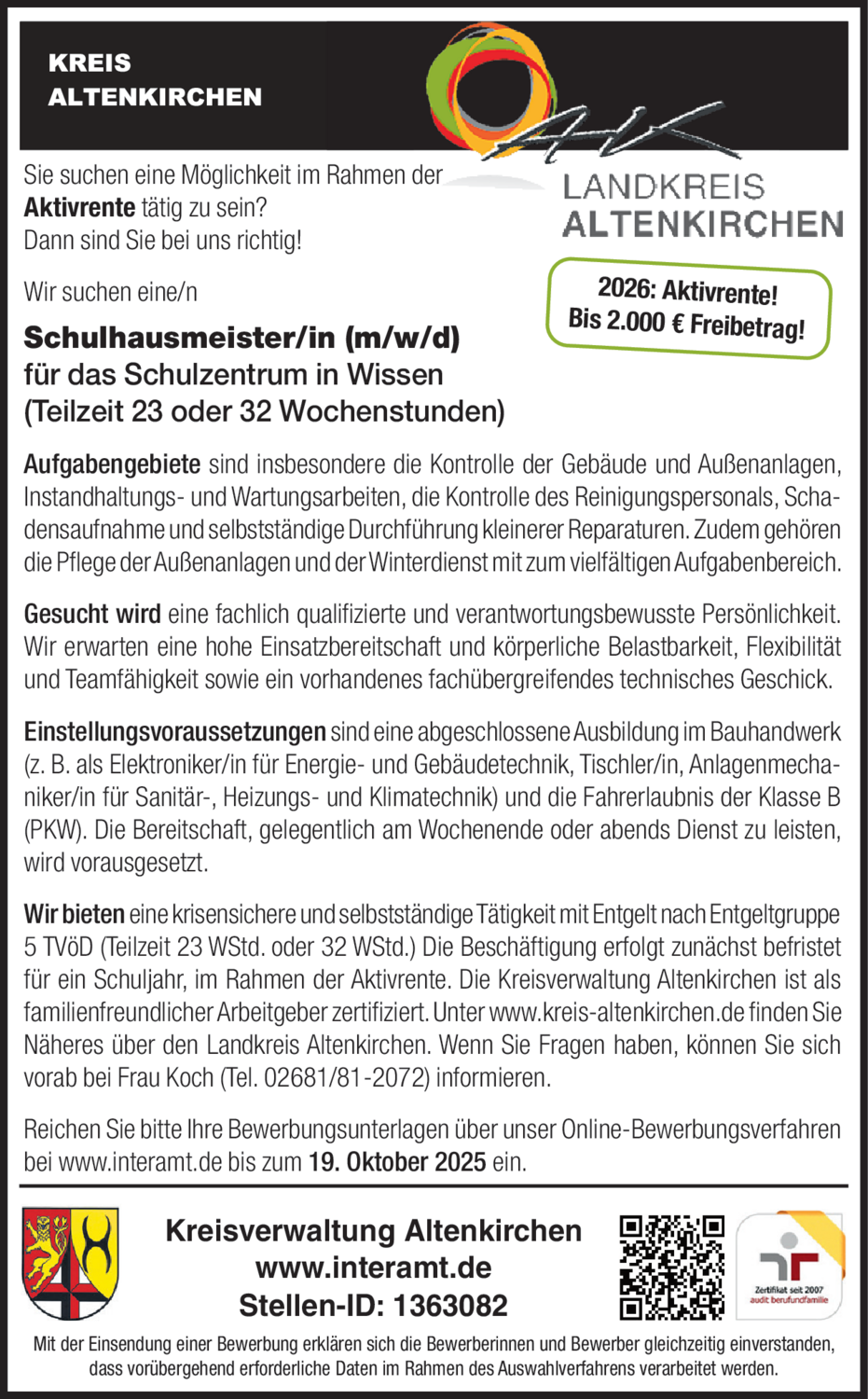Schulhausmeister/in (m/w/d)