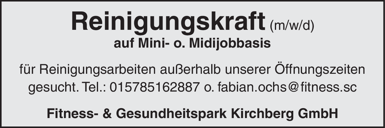 Reinigungskraft (m/w/d)