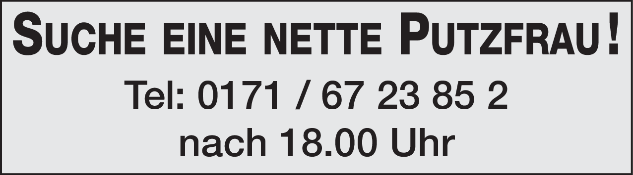 Putzfrau (m/w/d)