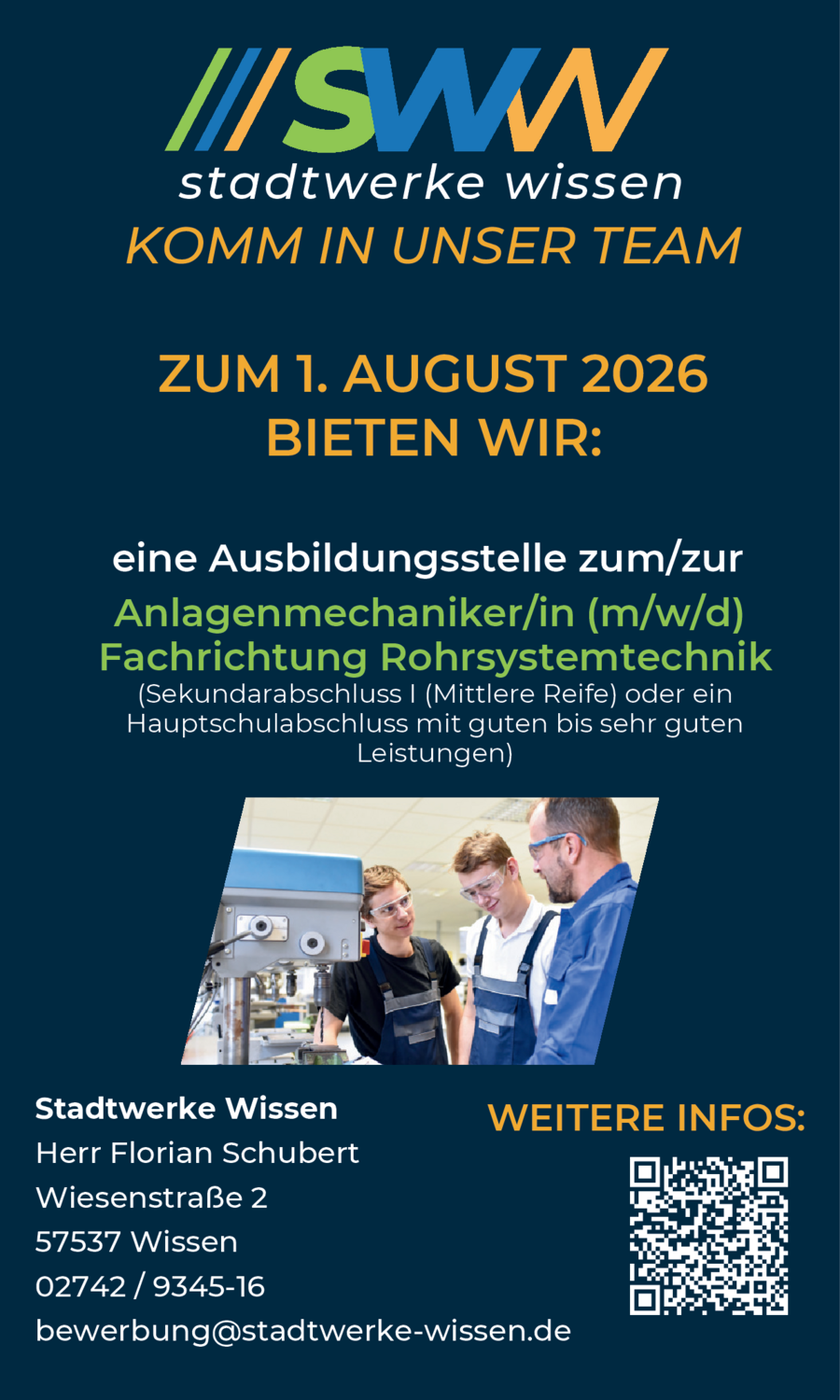 Anlagenmechaniker/in (m/w/d) Fachrichtung Rohrsystemtechnik