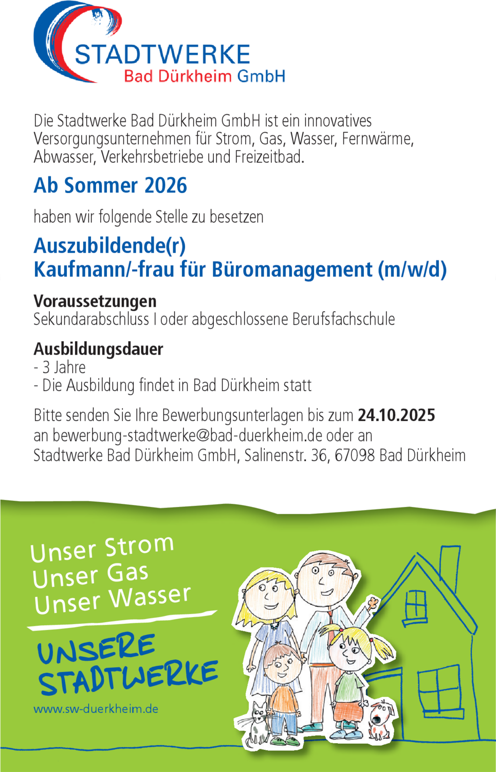 Auszubildende(r) Kaufmann/-frau für Büromanagement (m/w/d)