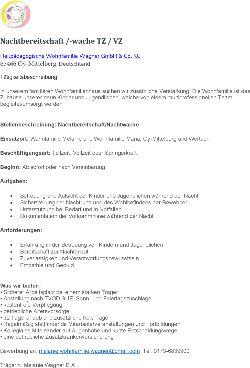 Nachtbereitschaft (m/w/d)