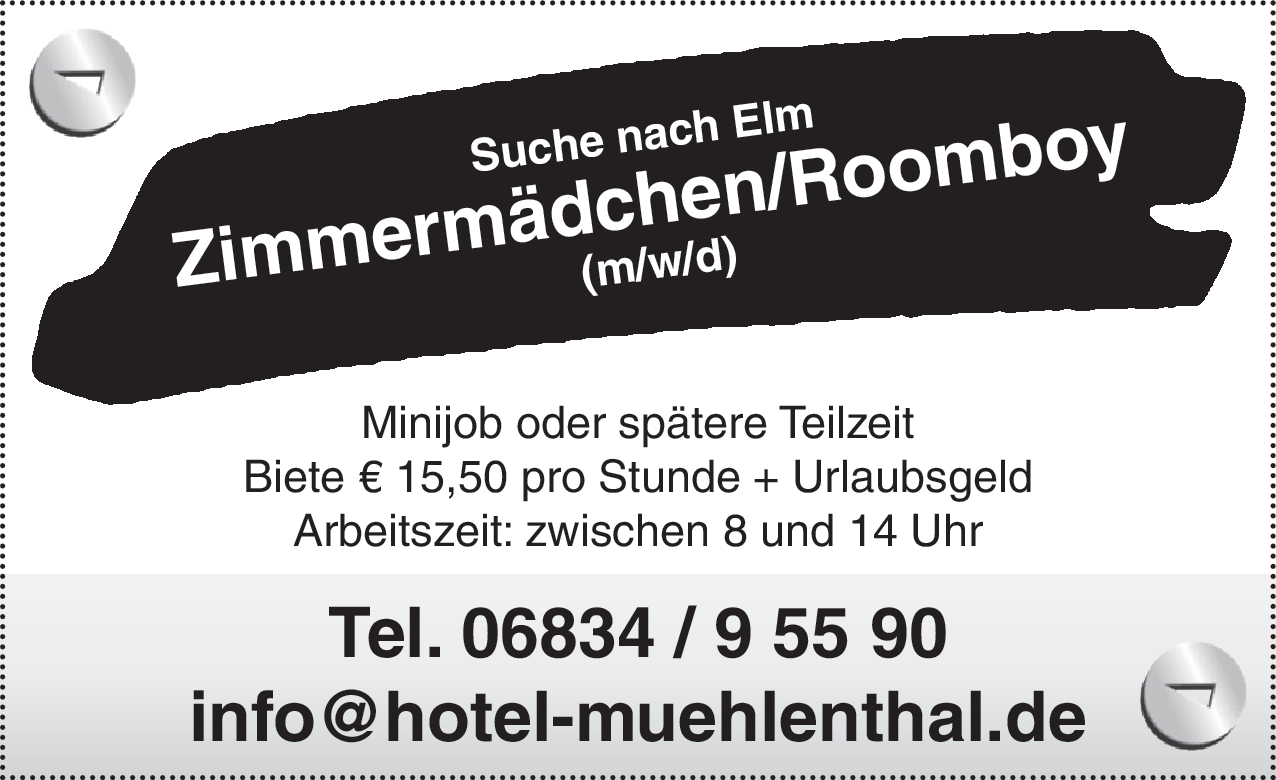 Zimmermädchen/Roomboy (m/w/d)