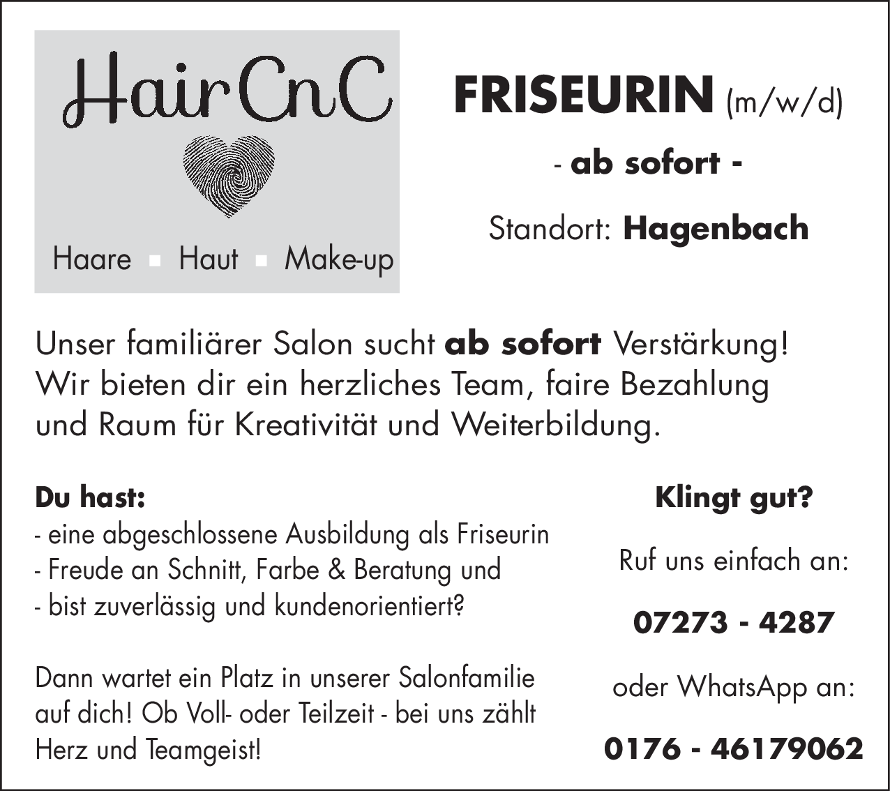 Friseurin (m/w/d)
