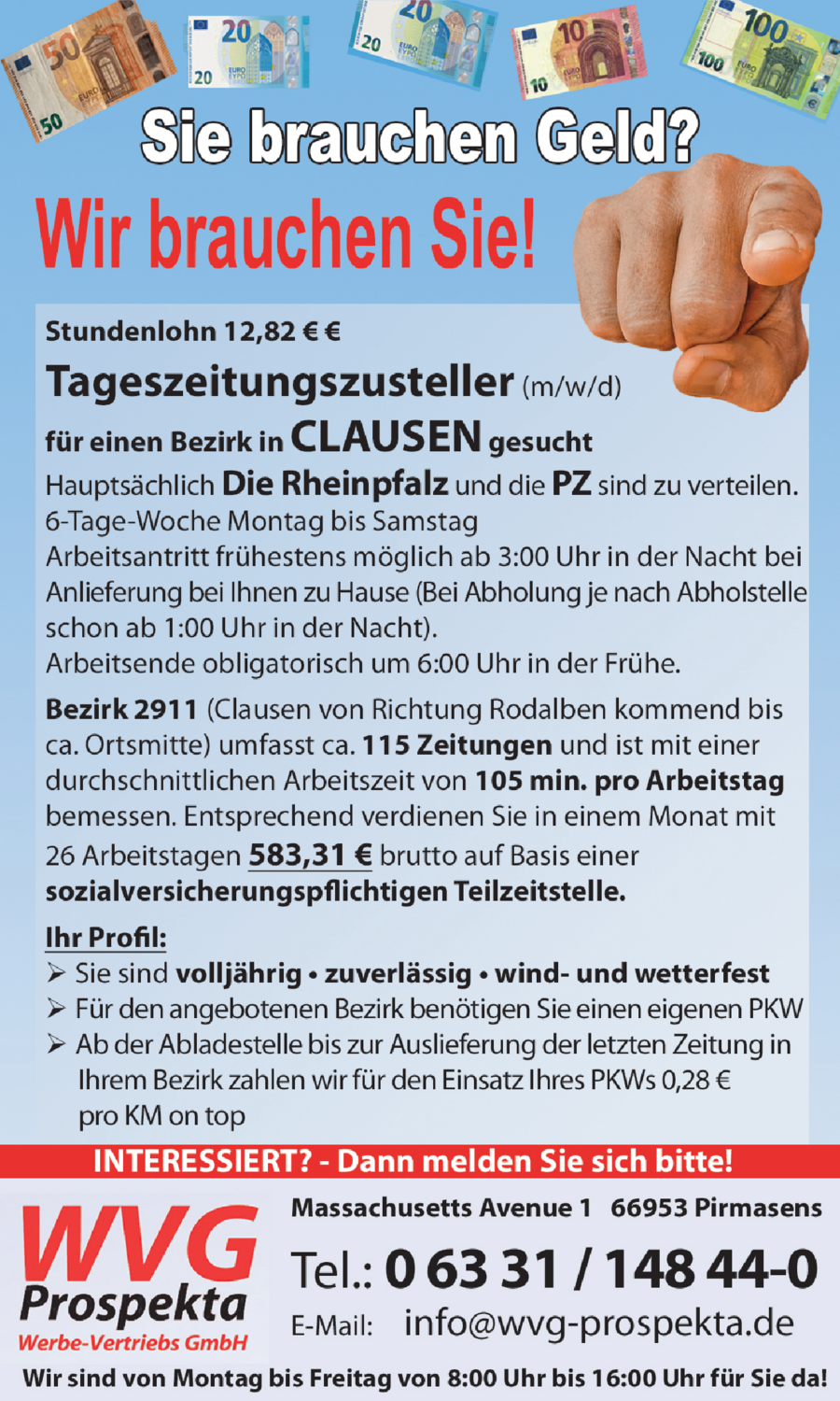 Tageszeitungszusteller (m/w/d)