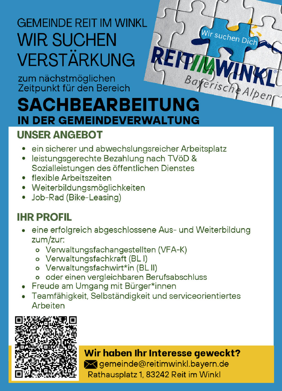 Sachbearbeitung in der Gemeindeverwaltung