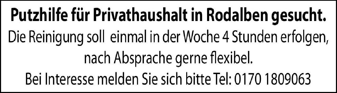 Putzhilfe (m/w/d)