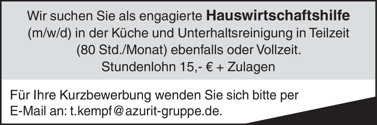 Hauswirtschaftshilfe (m/w/d)