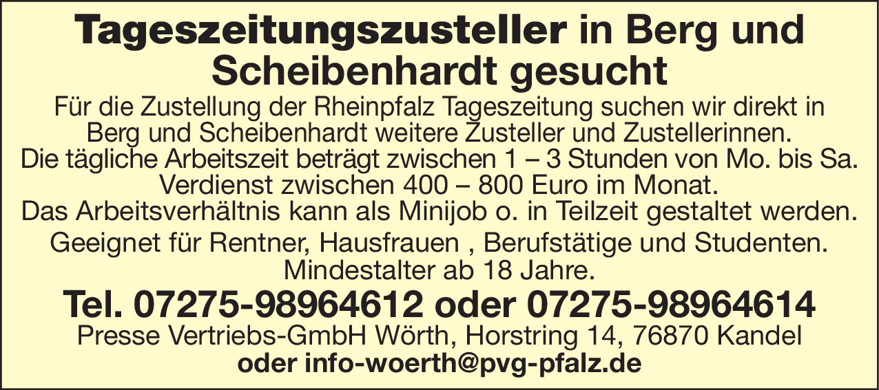 Tageszeitungszusteller (m/w/d)