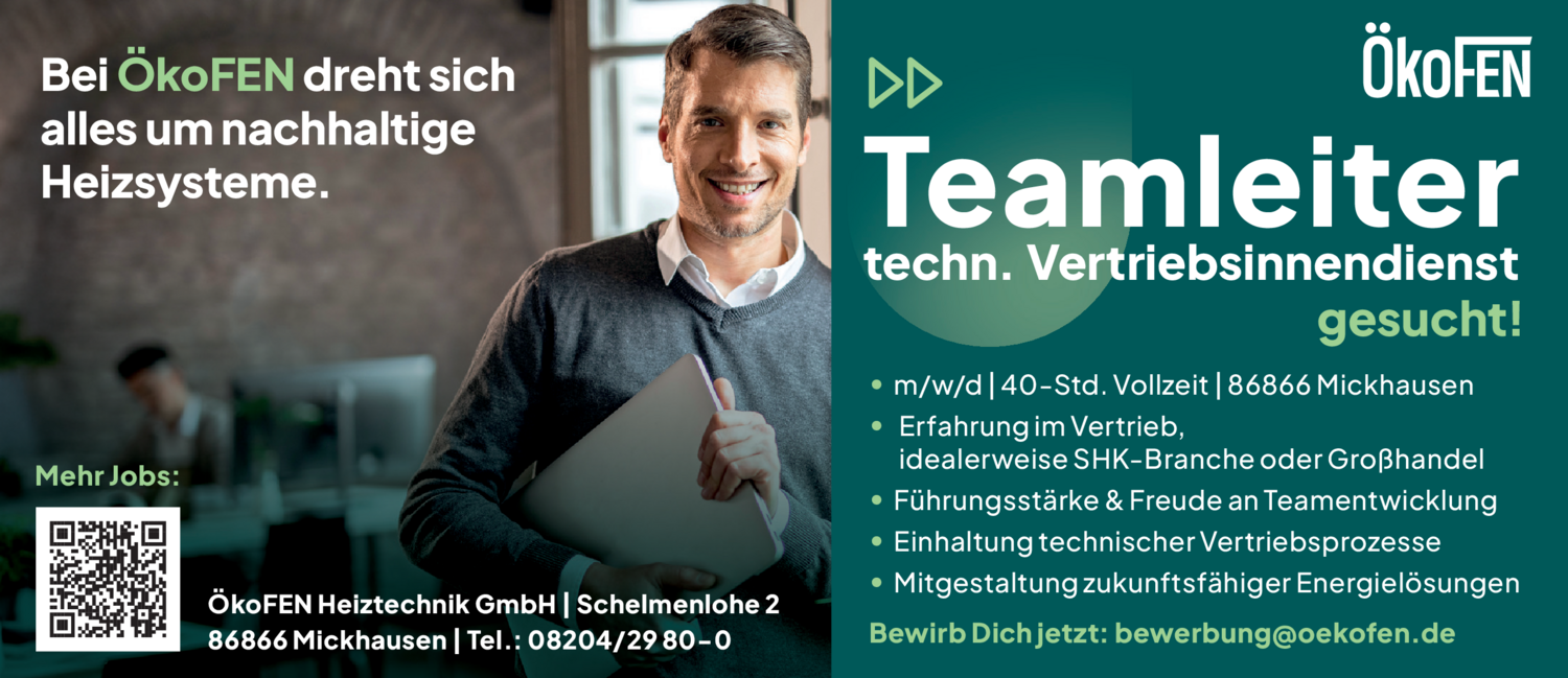 Teamleiter techn. Vertriebsinnendienst (m/w/d)