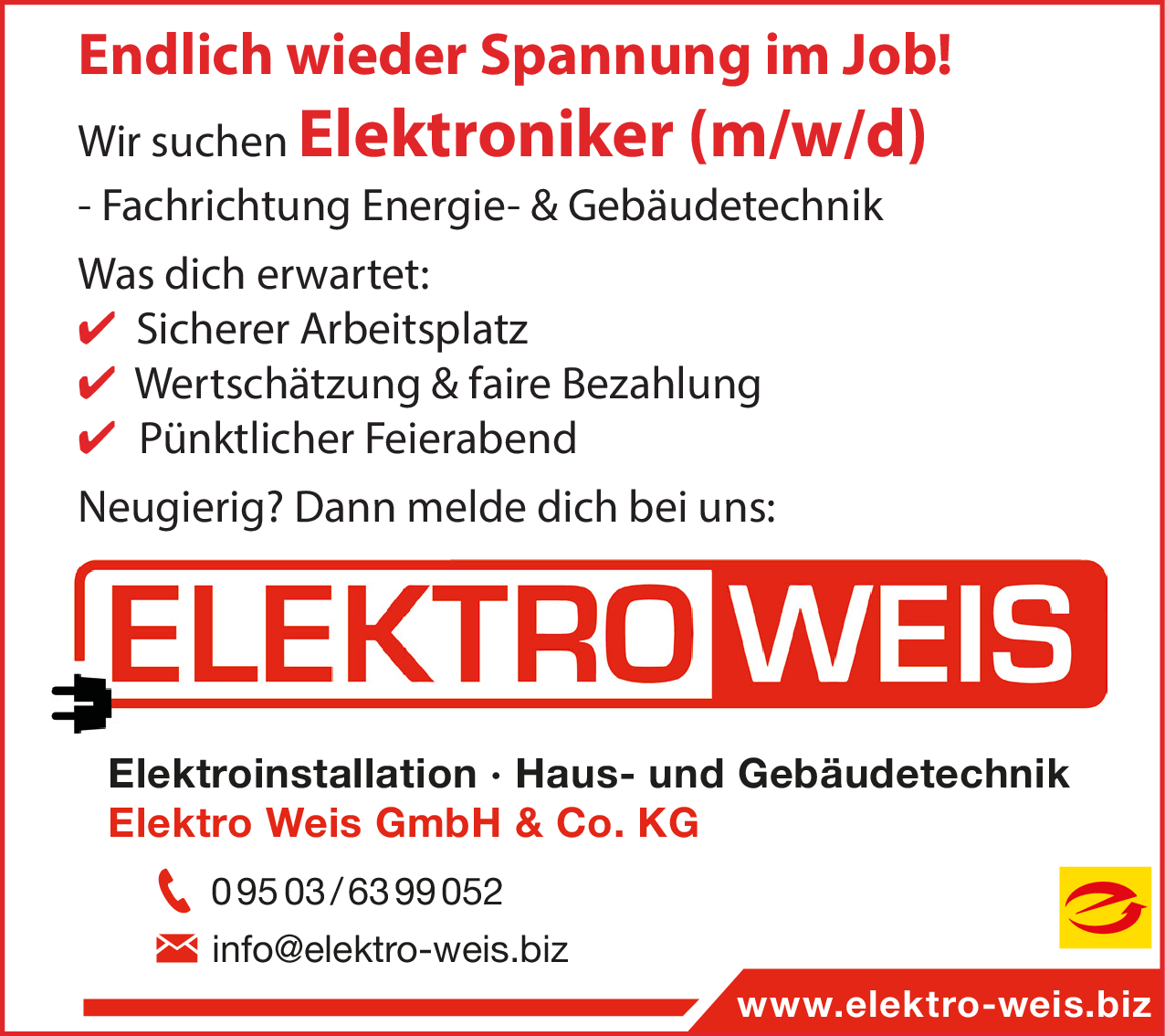 Elektroniker (m/w/d) - Fachrichtung Energie- & Gebäudetechnik
