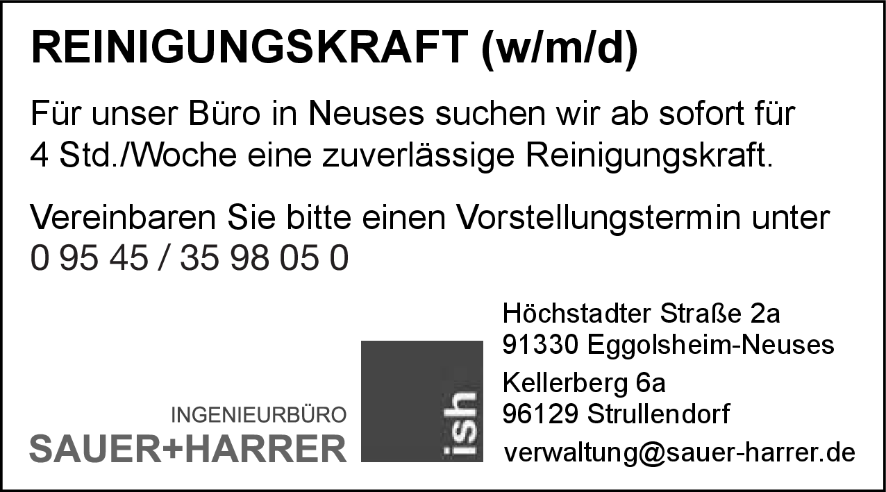 Reinigungskraft (w/m/d)