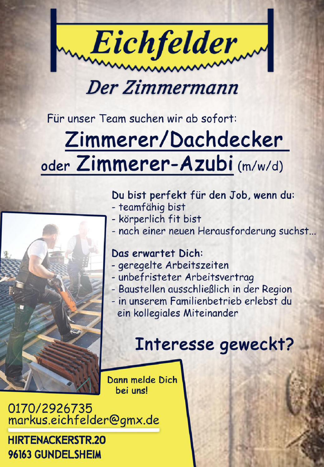 Zimmerer-Azubi (m/w/d)