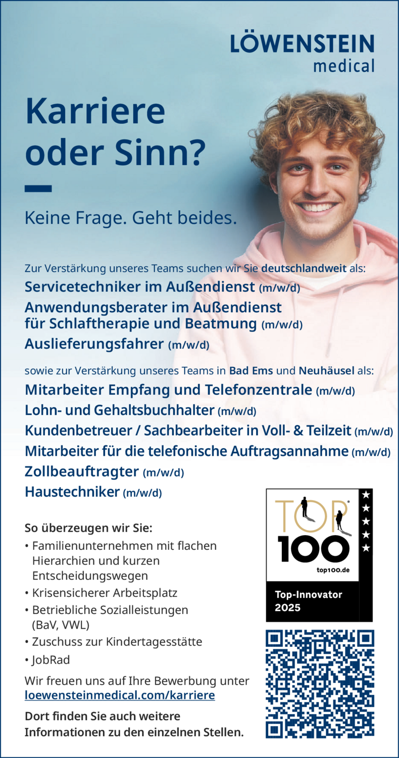 Anwendungsberater im Außendienst für Schlaftherapie und Beatmung (m/w/d)