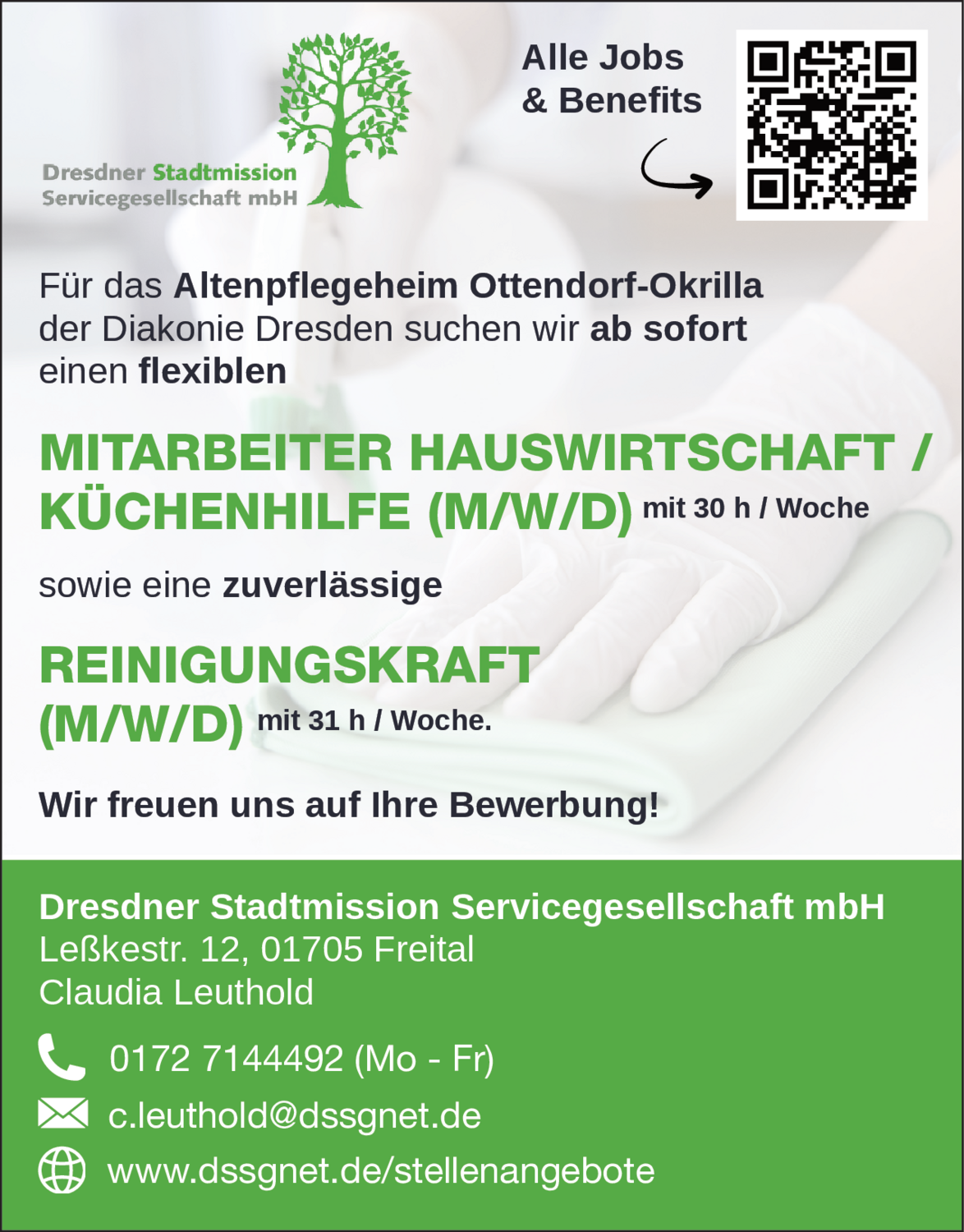 Mitarbeiter Hauswirtschaft / Küchenhilfe (m/w/d)