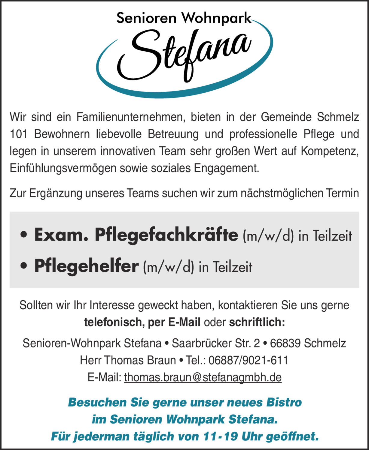 Pflegehelfer (m/w/d) in Teilzeit