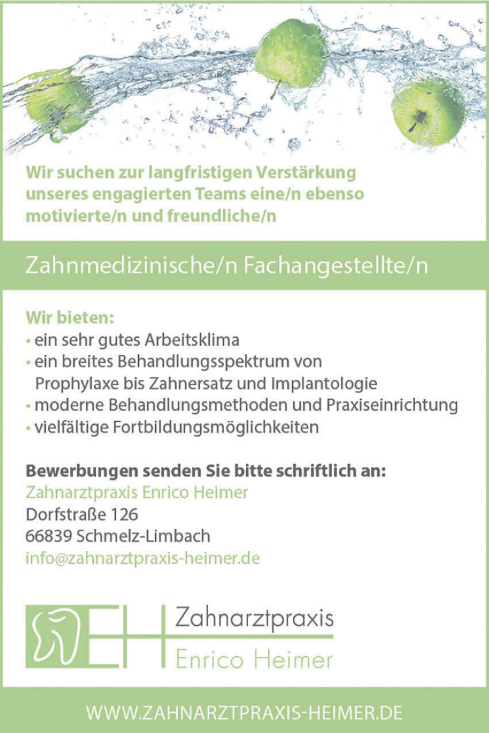 Zahnmedizinische Fachangestellte (m/w/d)