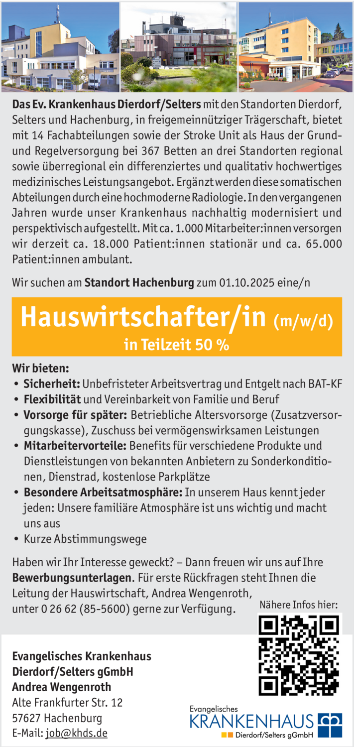 Hauswirtschafter/in (m/w/d)