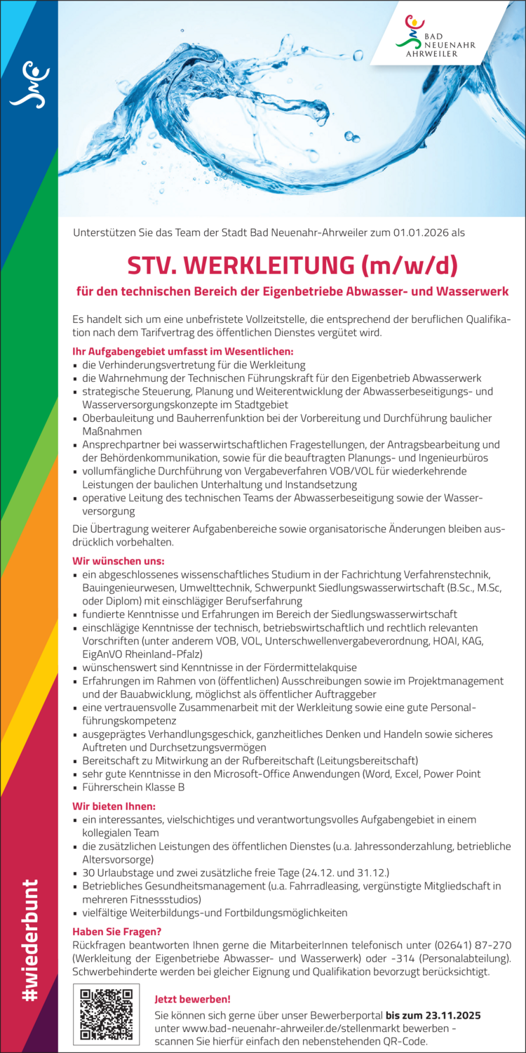 Stv. Werkleitung (m/w/d)