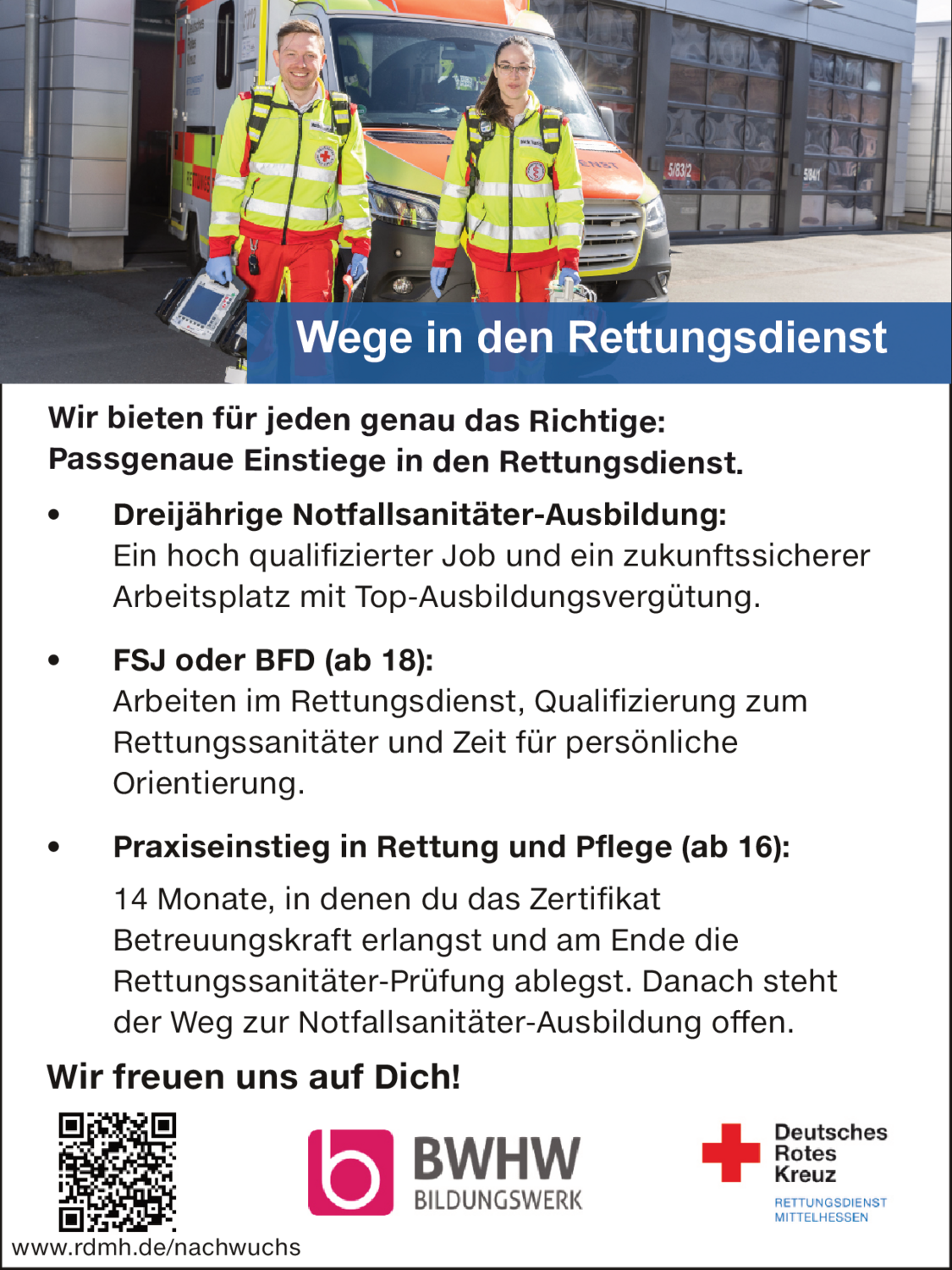 Dreijährige Notfallsanitäter-Ausbildung (m/w/d)