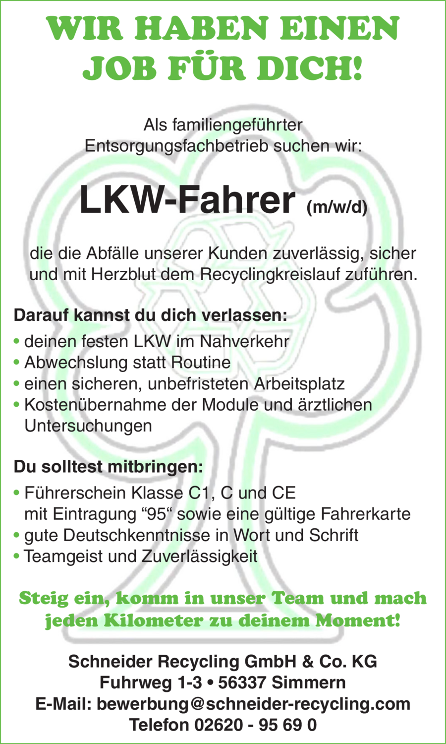 Lkw-Fahrer (m/w/d)
