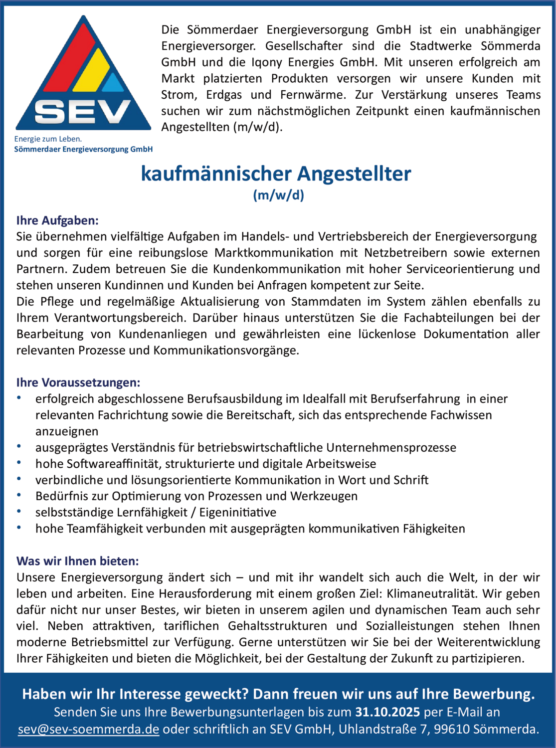 Kaufmännischer Angestellter (m/w/d)