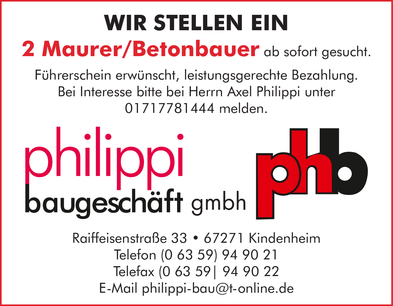 Maurer (m/w/d)