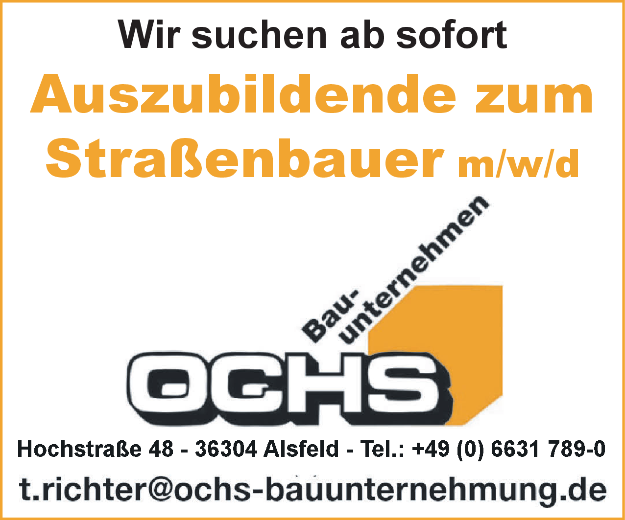 Auszubildende zum Straßenbauer (m/w/d)