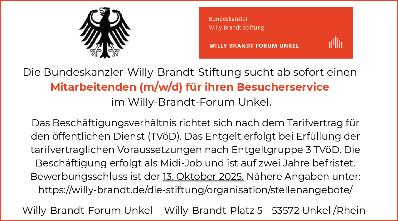Mitarbeitender (m/w/d) für Besucherservice